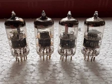 4x E88CC 6922 Philips Miniwatt SQ Gold Pins Vintage Double Triode Tubes / Used