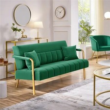2 Seater Modern Sofa Small Velvet Fabric Loveseat Futon for Bedroom Living Room