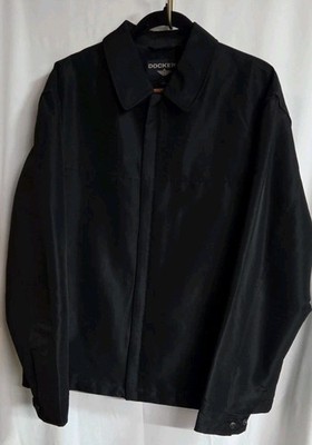Dockers Stain Defender Men's Lined Soft Jacket Black Men s Size Large NWOT