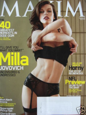 MILLA JOVOVICH 2009 MAXIM Magazine ALEXIS DZIENA / NFL PREVIEW