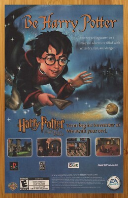 2001 Harry Potter and the Sorcerer's Stone PS2 GBA Print Ad/Poster Official Art