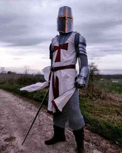 Set completo cavaliere templare medievale armatura cosplay tuta armatura Halloween - Foto 3 di 6