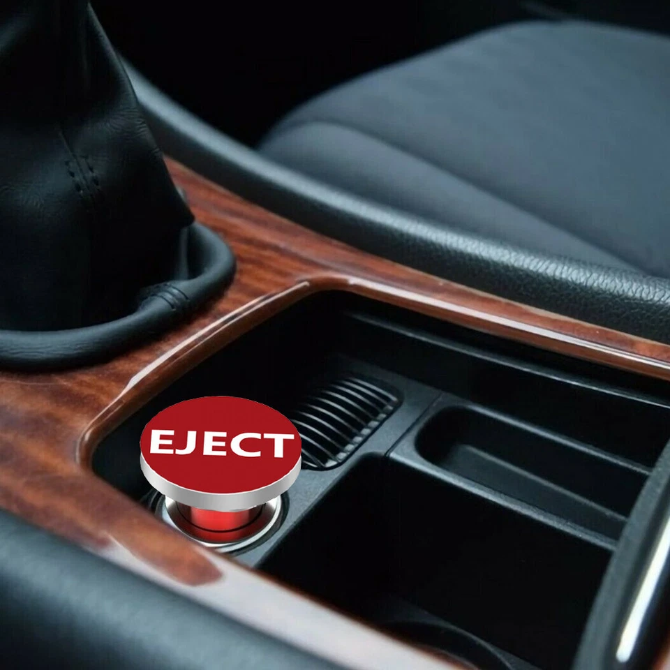 Cubierta de enchufe encendedor de cigarrillos de diseño de botón "Eyectar" rojo deportivo Foto 4 de 4