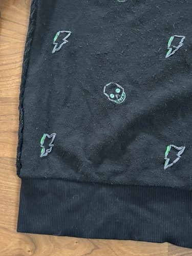 One 432 Skeletor Black Sweatshirt Skulls Size Small S Handmade Pakistan - Picture 6 of 15