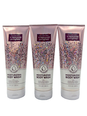 Bath & Body Works LOT 3 A Thousand Wishes Moisturizing Body Wash 10 oz Cocoa