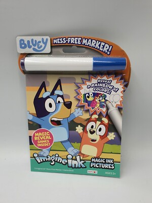 Bluey Imagine Tinte Malbuch mit 1 unordentlichen Marker USA-Import