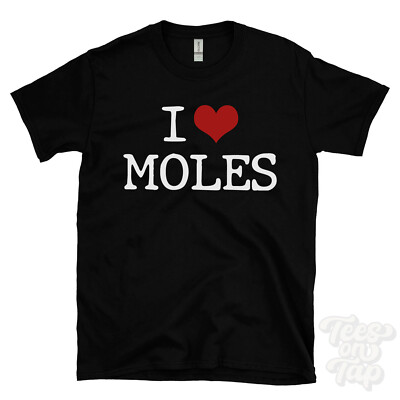 I LOVE MOLES T-SHIRT Herz Kleinsäuger Wildtiere Grabentiere Garten Schädlinge