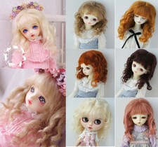 3-4" 1/12 SD BJD Wig 5-6 6-7 7-8 8-9 9-10 Real Mohair Long Curly Sweet Wigs Hair