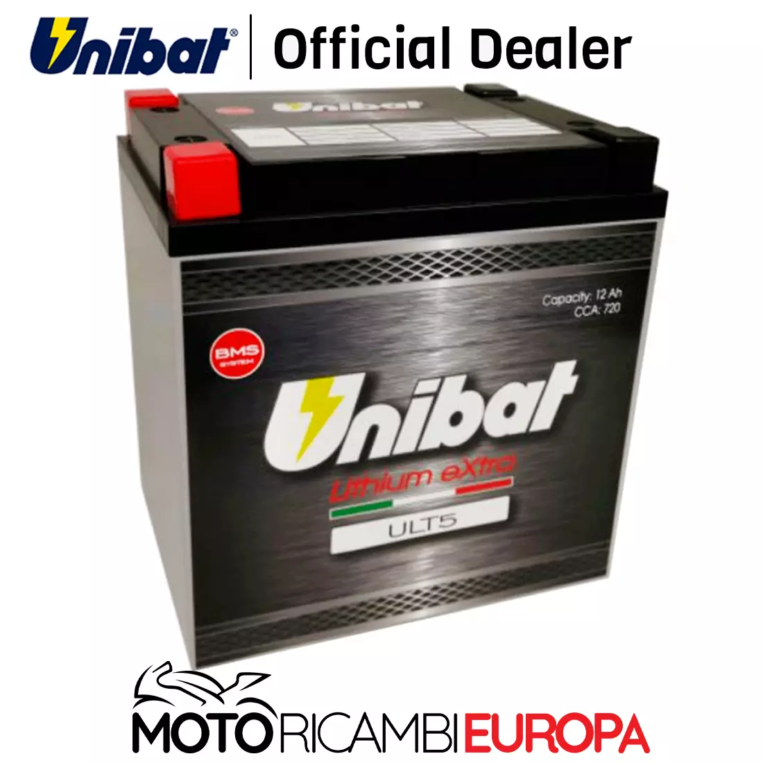 BATTERIA A LITIO 12V 12AH UNIBAT ULT5 = 53030 MOTO GUZZI 1000 SP II