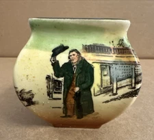 Vintage Royal Doulton Pottery Dickens Ware  Mr. Squeers Miniature Vase D5175