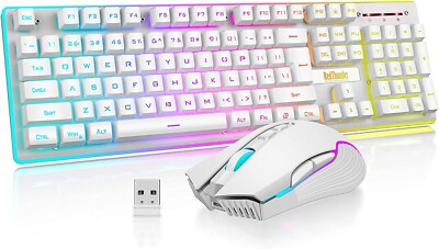 LexonTech Set Tastiera e ouse Wireless Ricaricabili 2,4 G, Tastiera da Gioco K500 ergonoico