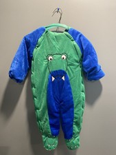 Adorable Blue  Green Hooded Dinosaur Costume