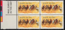 Scott #1528 10c HORSE RACING - Mail Early  Block of 4 -  - Mint NH