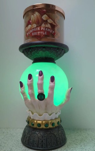 Bath & Body Works Halloween Crystal Ball Candle Holder & Pumpkin Candle - Picture 3 of 13
