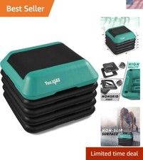 Adjustable 16"x16" High Step Aerobic Platform with 4 Risers - Fit for All Levels