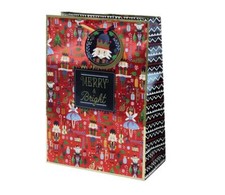 Grand sac cadeau de Noël design Casse-Noisette