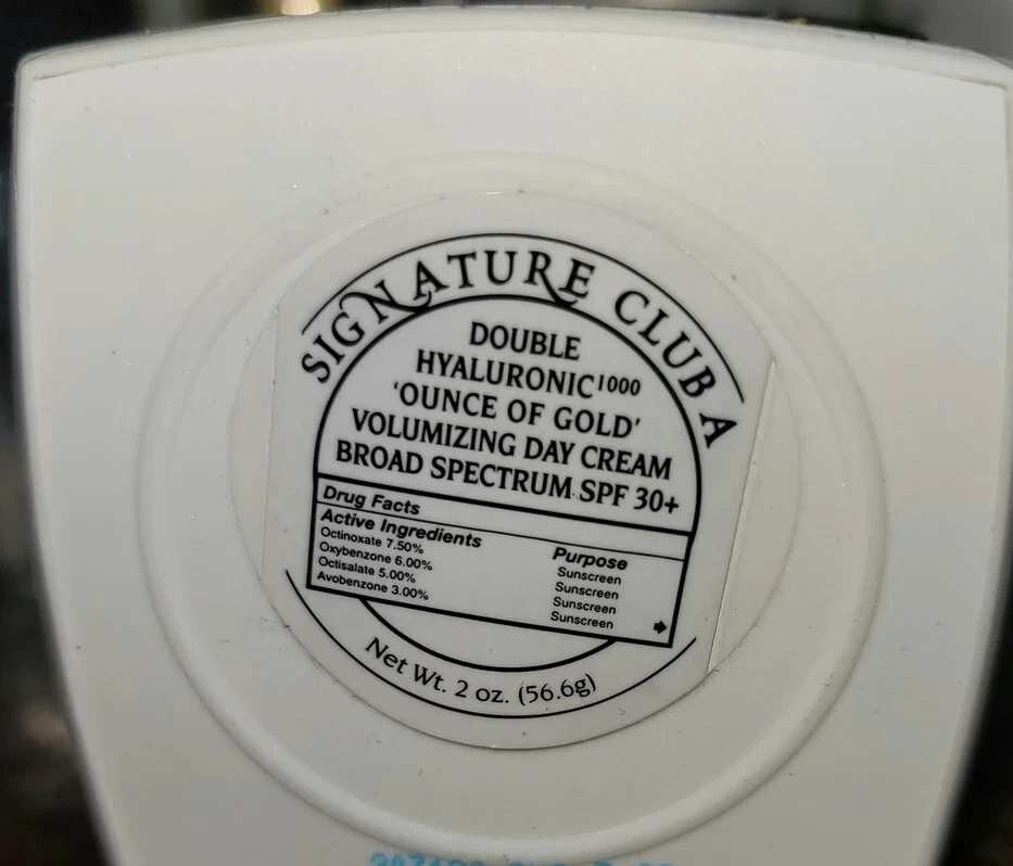 Signature Club A Double Hyaluronic Ounce of Gold Day Cream 2oz SPF30 SEALED READ - Image 2 of 2