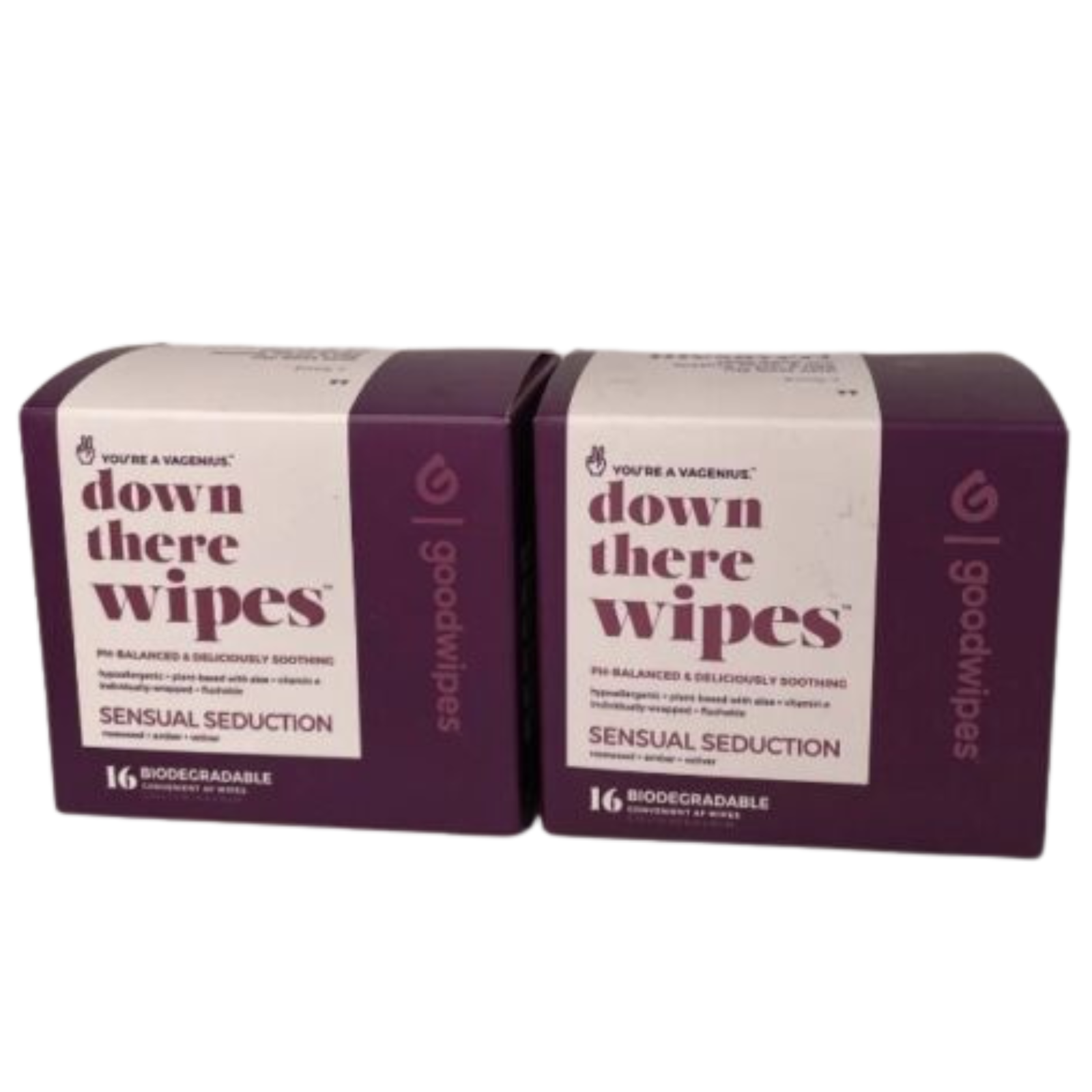 2 Box’s GoodWipes Sensual Seduction Down There Wipes 16ct ea
