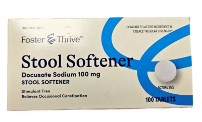 F&T Stool Softener Docusate Sodium 100mg TABLETS 100ct __