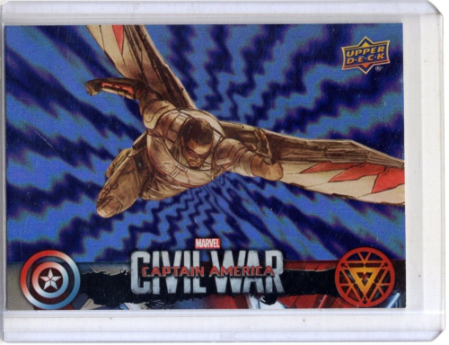 Upper Deck Civil War Captain America CW27 Falcon Blue Foil Card - Picture 1 of 2