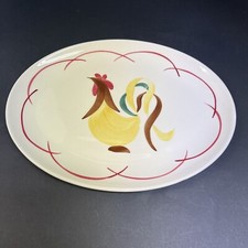 "Vajilla de pollo Rooster Cock-O-The-Walk pintada a mano ovalada de 11,75"" de colección"