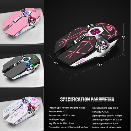 Laptop Feel good Multi-Colour Gaming Mouse Backlit Rechargeable Silent Wireless