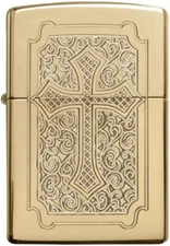 Zippo 29436 Armor Eccentric Cross High Polish Brass
