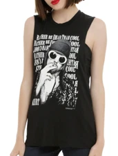 Nirvana KURT COBAIN QUOTE Women's Girls Muscle Tee Tank Top T-Shirt NWT Official