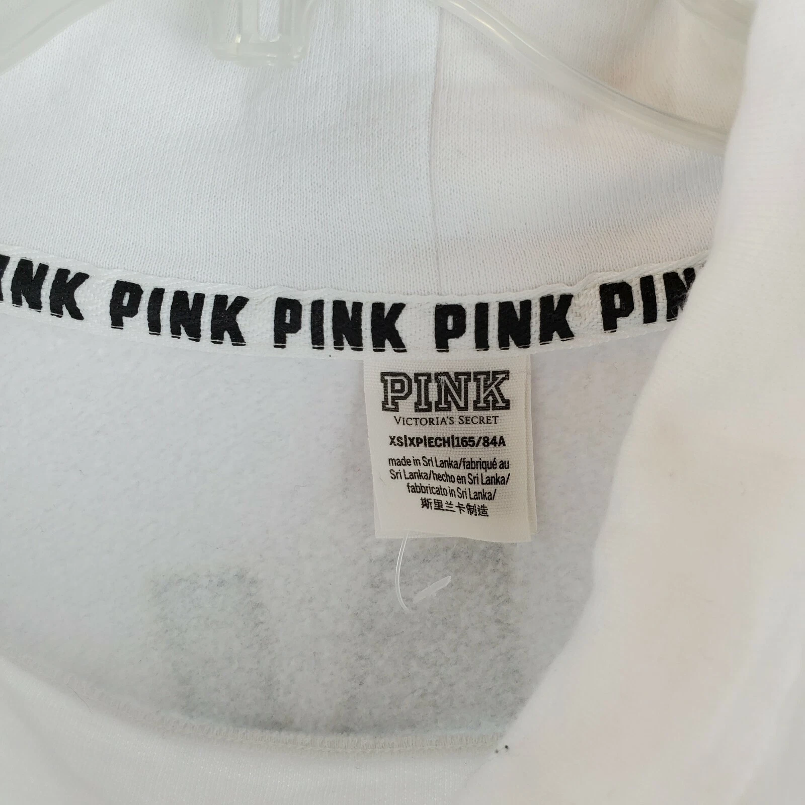 UNDERCOVER Felpa pullover Victoria Secret rosa oro rosa bianco crop donna taglia XS