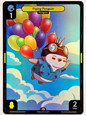 2024 Pudgy Penguins Vibes Flying Penguin 038/200 1st Edition FOIL