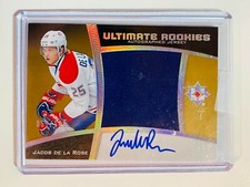 15-16 Ultimate Silver Rookie Autographs Jersey Jacob de la Rose /149 Canadiens