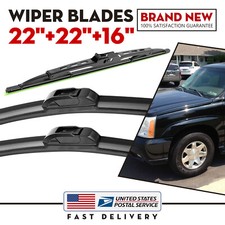 3 Pack Wipers Front & Rear Standard Flat Window Windshield Wipers 22"22"16" Hook