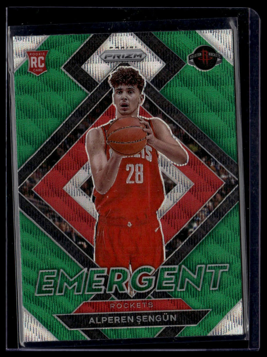 2021-22 Panini Prizm #28 Alperen Sengun Emergent Green Wave Rookie Card RC