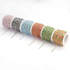 2meters Stainless Steel Enamel Ball Beaded Cable Link Chain Findings 2mm