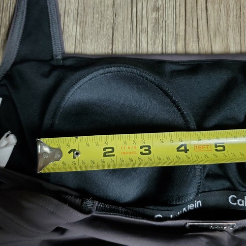 Costume da bagno donna Calvin Klein plissettato davanti pezzo unico 1 pz grigio reggiseno integrato - Foto 8 di 12