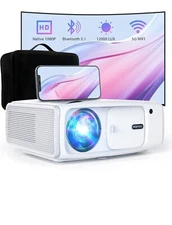 Febfoxs JQ450 Projector With Wifi &Bluetooth Support 4K & Zoom + Prjection Scree