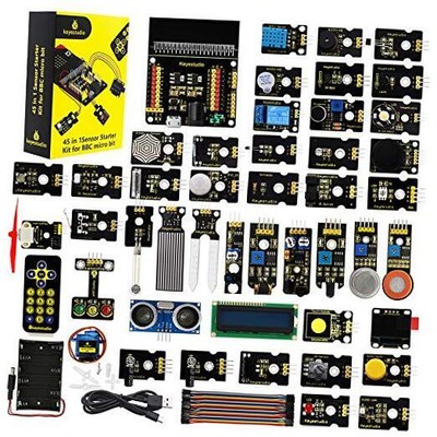  45 Sensors Starter Kit for BBC Microbit V2.2 V2 V1.5 (Without Micro:bit), 