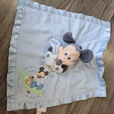 Disney Store Mickey Mouse Lovey Security Blanket Blue Baby