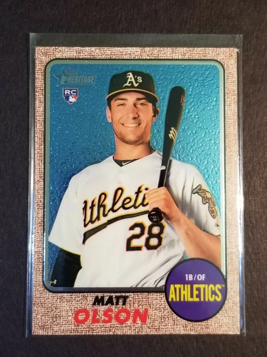 2017 Heritage High Number #681 Matt Olson RC Chrome Parallel 830/999 Rookie SP