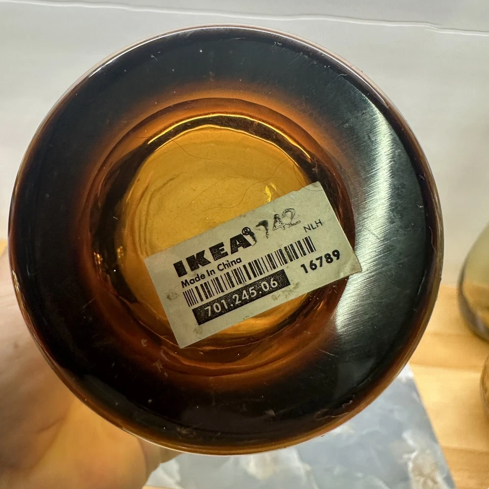 Salong Amber ikea Art Glass Vase Hand Blown vase Retired Johanna Jelinek MCM - Image 2 of 4