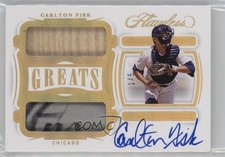 2019 Panini Flawless Greats Dual Memorabilia Gold 1/5 Carlton Fisk Auto HOF 00em