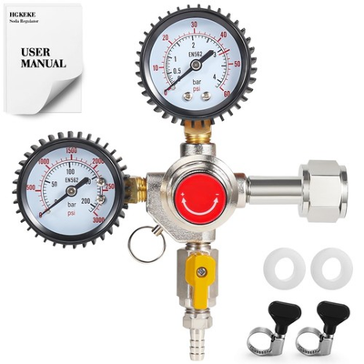 #ad CO2 Regulator Draft Beer Regulator 60PSI Output Pressure Dual Stages Kegerator $51.19