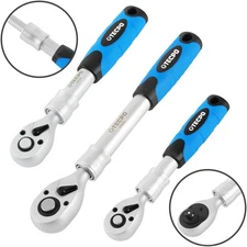 TECPO TELESKOP UMSCHALTKNARRE 1/4" 3/8" 1/2" RATSCHE UMSCHALTRATSCHE AUSZIEHBAR