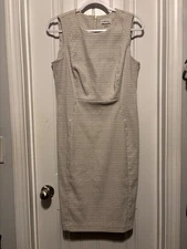Calvin Klein Taupe Checkered Sleeveless Dress Size 12