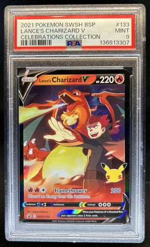 2021 Pokemon SWSH Black Star Promos Lance's Charizard V #SWSH133 PSA 9