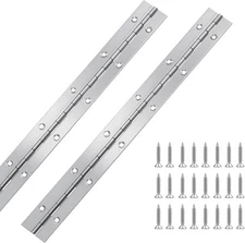 2Pcs Piano Hinge 12 Inch Stainless Steel Hinges with Holes and 24 Pieces Stai...