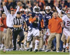Chris Davis Auburn Tigers Signed 8 x 10 Running Photo with "Kick 6" Inscription