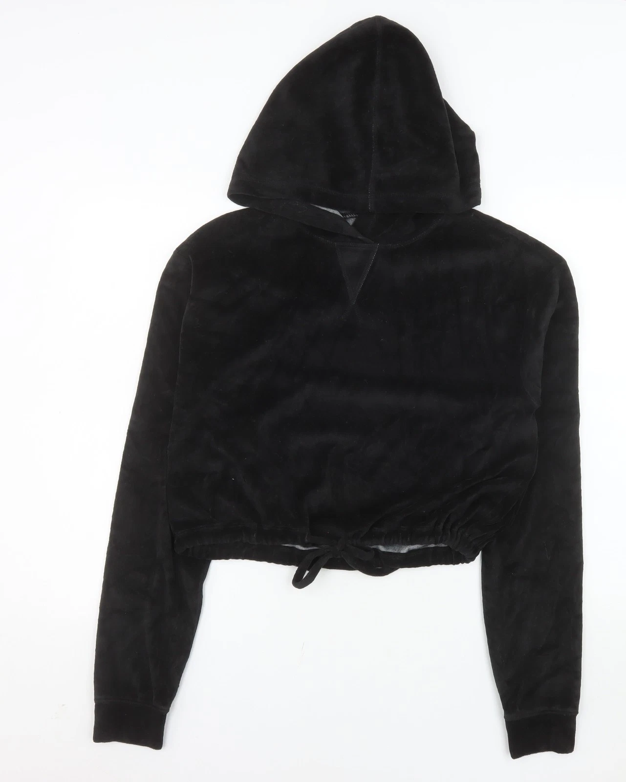 Year of Ours Womens Black Medium Pullover Hoodie Drawstring Hem Cotton Blend