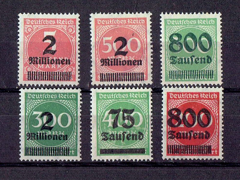 GERMANY German Reich 1923 - 6 Stamps in Series - MNH