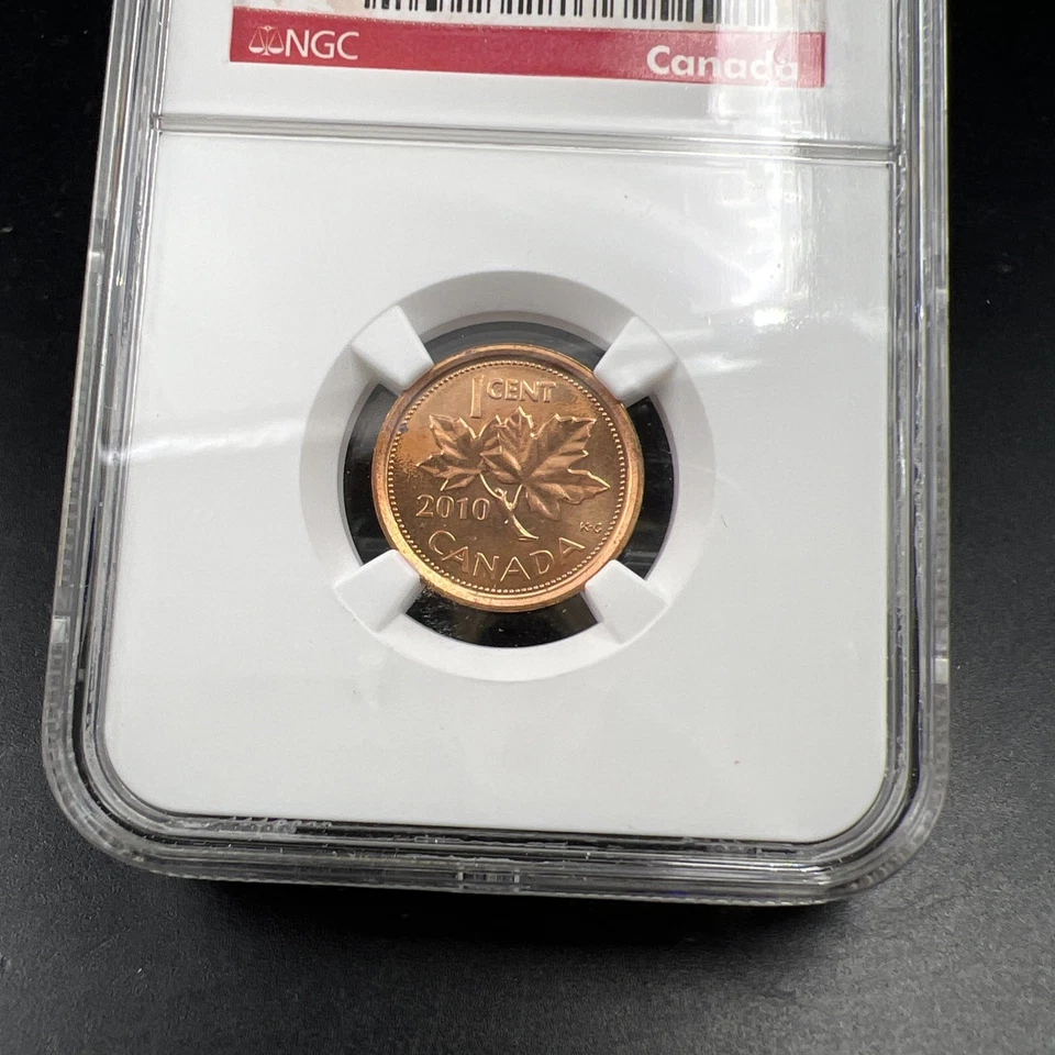 2010 1c Canada Copper Plated Zinc Non Magnetic NGC MS67 Gem BU Certified - Image 3 of 4